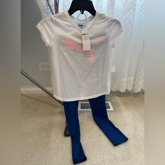 PUMA Girls 3-Piece Set Hoodie + Leggings + Bonus Tee | Pink/Navy | Size 8–10 - Picture 9 of 16